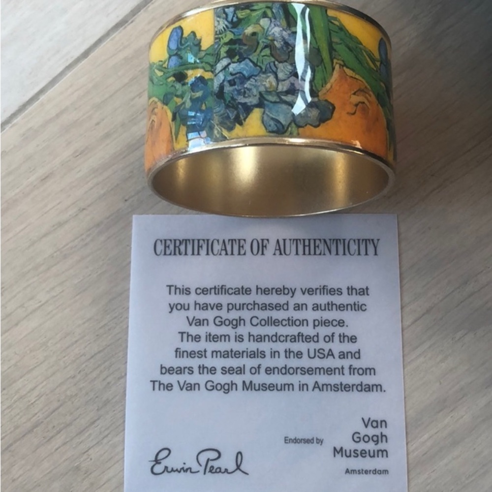 Erwin Pearl Vincent Van Gogh Enamel Bangle New